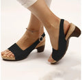 Medium thick artificial PU sandals for women with fish mouth toe and silver buckle, available in multiple colours