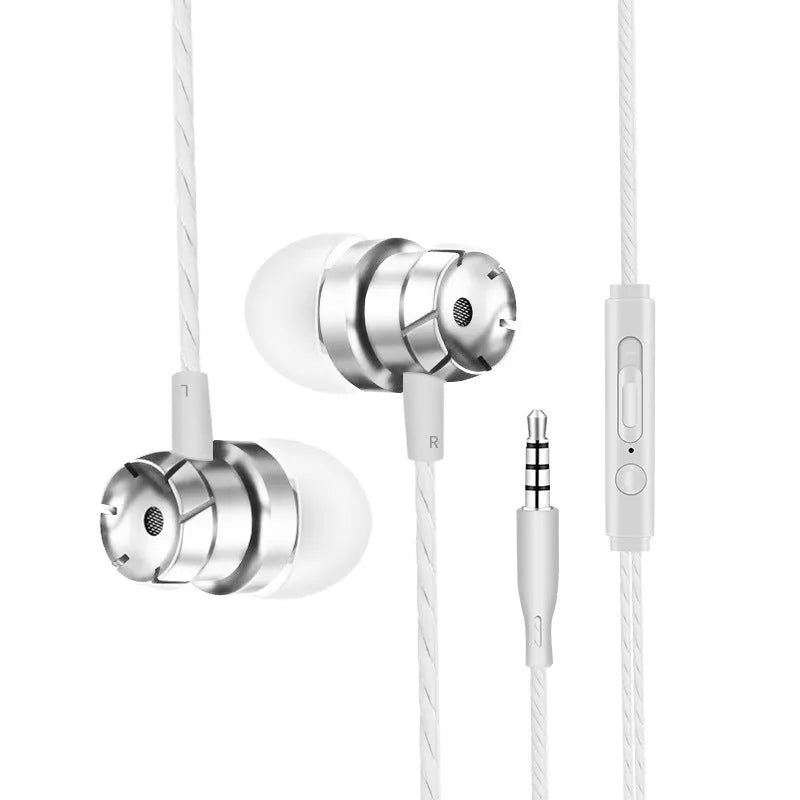 Wired in-ear headphones with 3.5mm plug and microphone in various colours