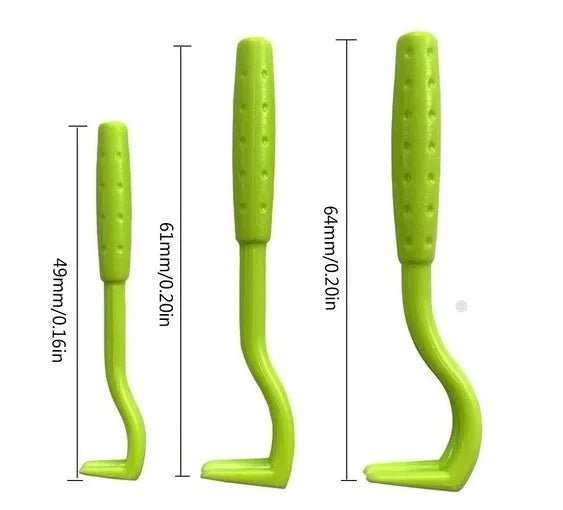 Plastic flea and tick extractor tool in blue or green for dogs and cats