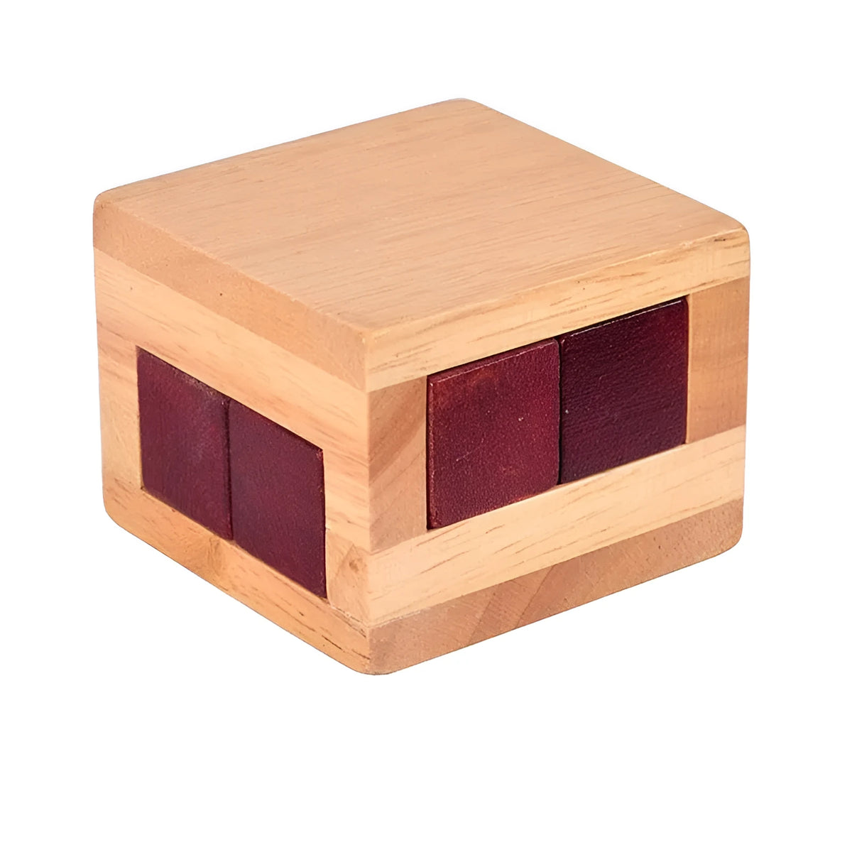 Wooden Kongming lock puzzle, 7 x 7 x 5.5 cm, colour A, for adults and seniors, exercises spatial thinking.