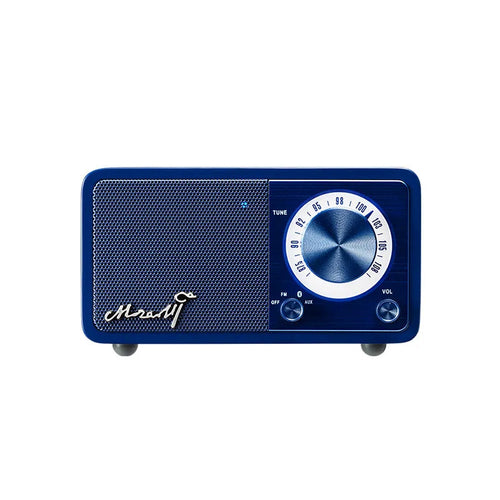 Bluetooth portable speaker with wooden box body in log colour, compact size 115x73x65mm