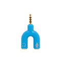 3.5mm audio splitter adapter in six colour options with gold-plated connections