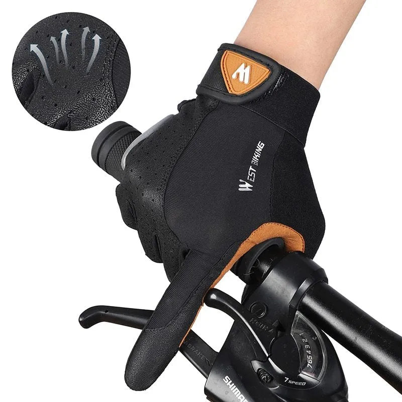 Motorcycle bike gloves black and yellow with knuckle protection mesh fabric