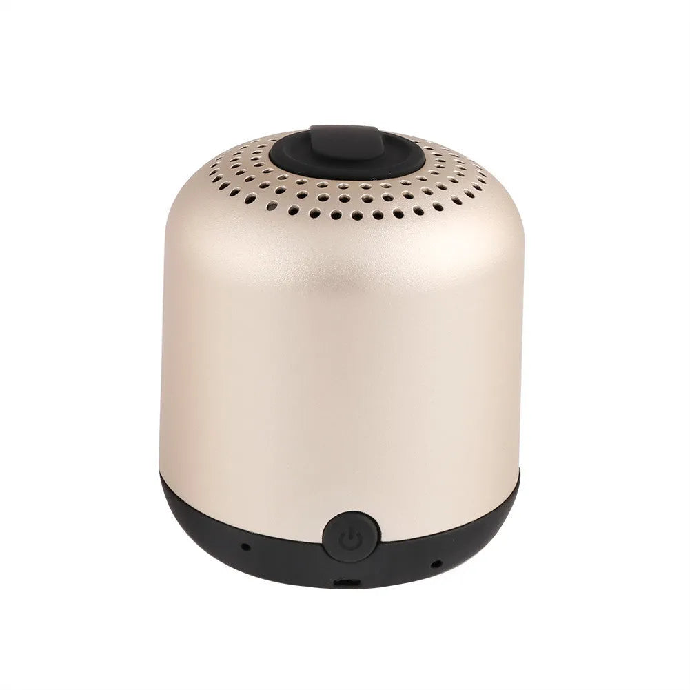 Hieha XQ11 cylindrical metal Bluetooth speaker in black, gold, pink, red or silver colour.