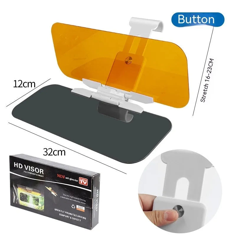 Anti-high beam goggles dual-use car sun visor with acrylic lens and multiple fitting components