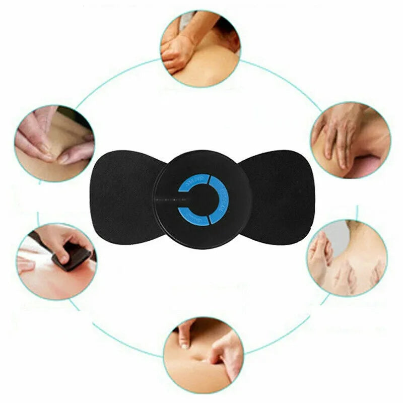 Mini electric shoulder and neck massager HQ-185 black with massage patch and USB cable