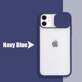 Frosted frame silicone phone case for iPhone in pure colour options on a table.