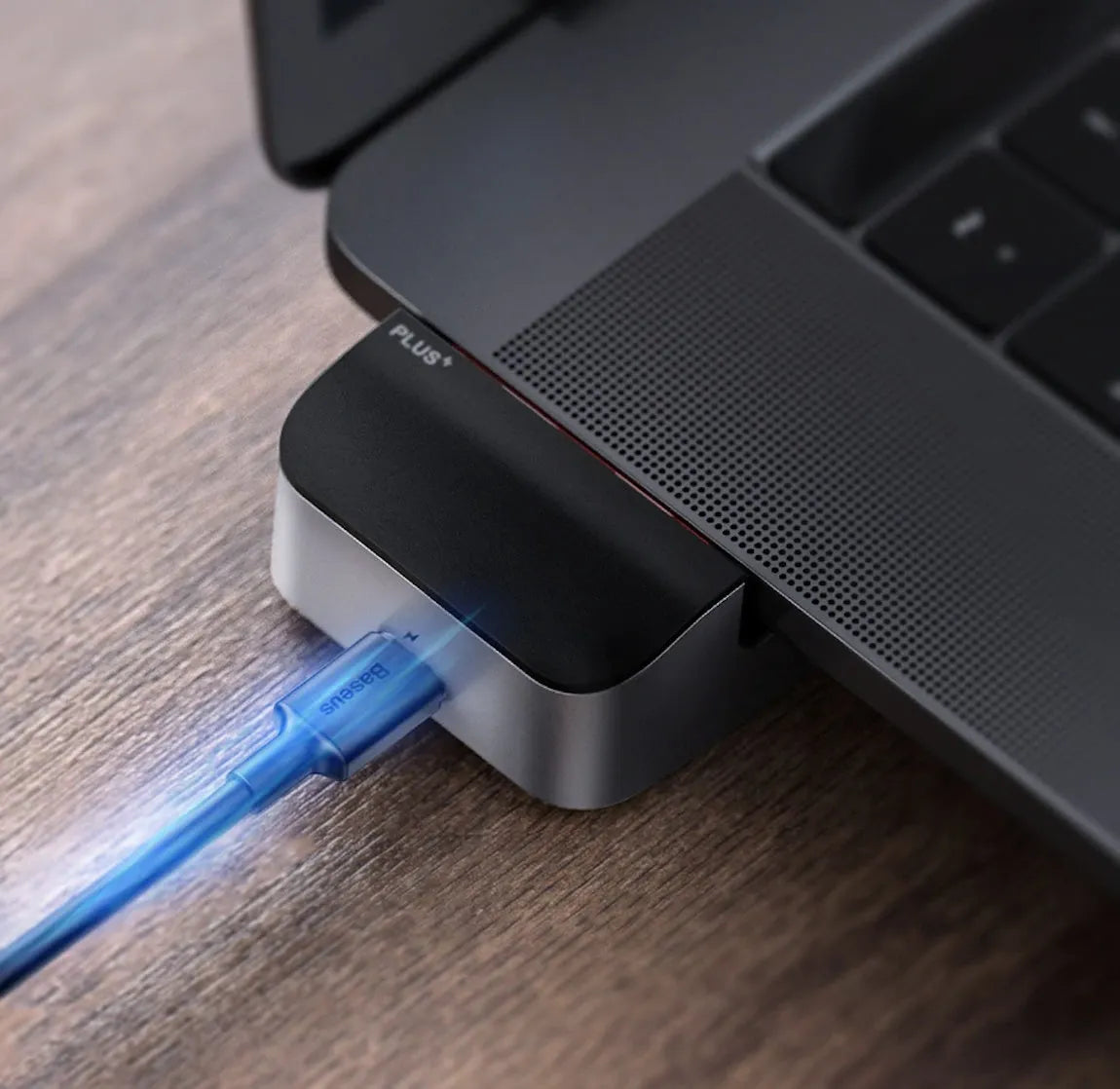 Mecha Era bracket type multifunctional HUB hub in space grey aluminium alloy with multiple USB and HDMI ports