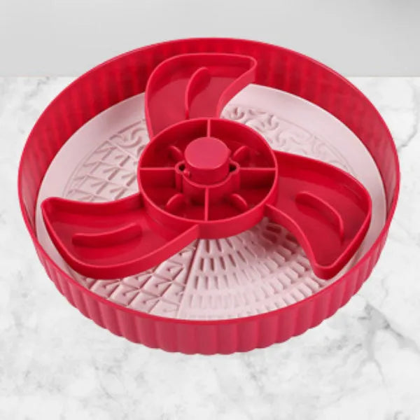 Pet feeding bowl with rotating slow food mat and anti-choke silicone pad in multiple colour options