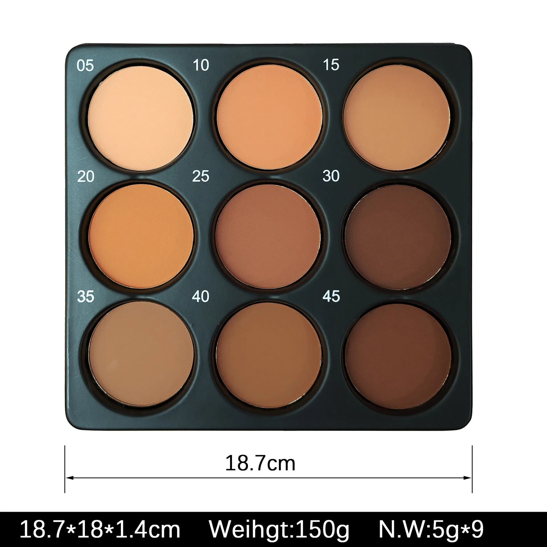 Dark matte waterproof makeup palette with nine colours for punk, INS, and national fashion styles