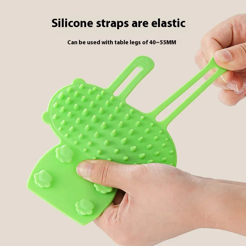 Silicone cat scratching massage comb with adjustable strap in multiple colours