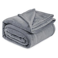 Light gray polyester coral flannel air conditioning blanket, solid colour, simple modern style