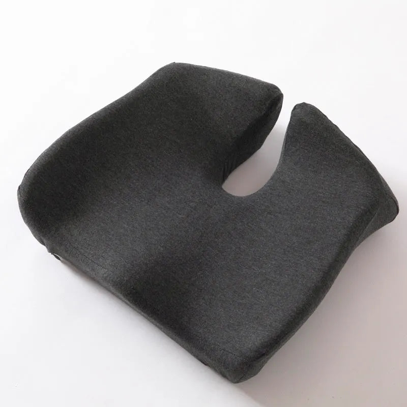 Memory foam office chair cushion measuring 36x40x11cm in polyester fabric with solid colour design