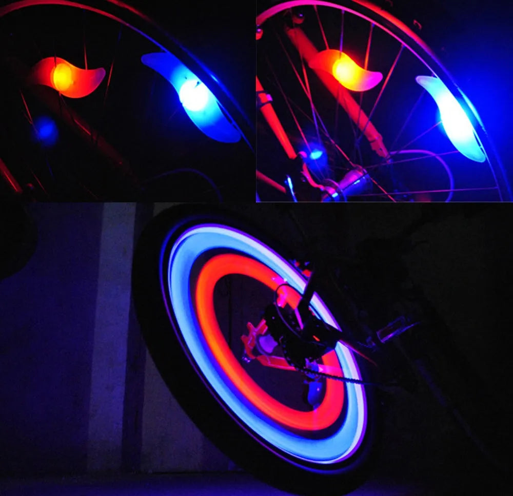 Bicycle spoke light in silica gel, 125 x 38 x 10mm, with three modes and CR032 battery included