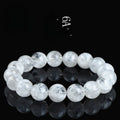 Women's crystal bracelet with natural blizzard snowflake pattern round beads in geometric design