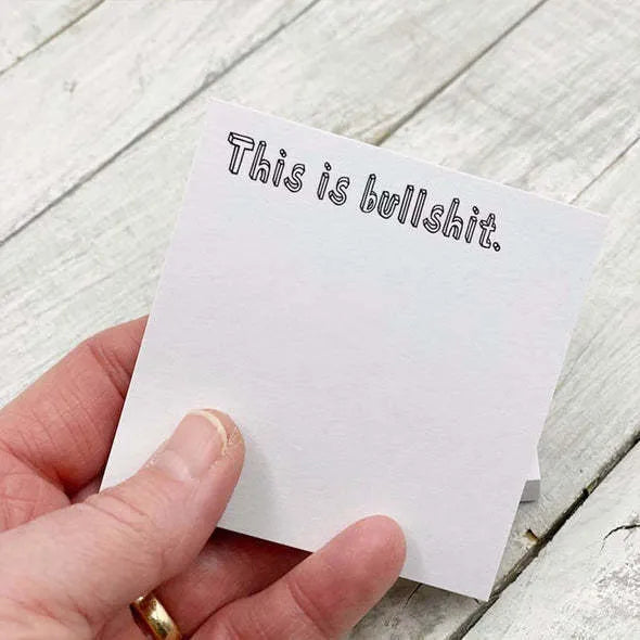 Square 75mm sticky notes pad with funny English text cover designs on adhesive note paper.