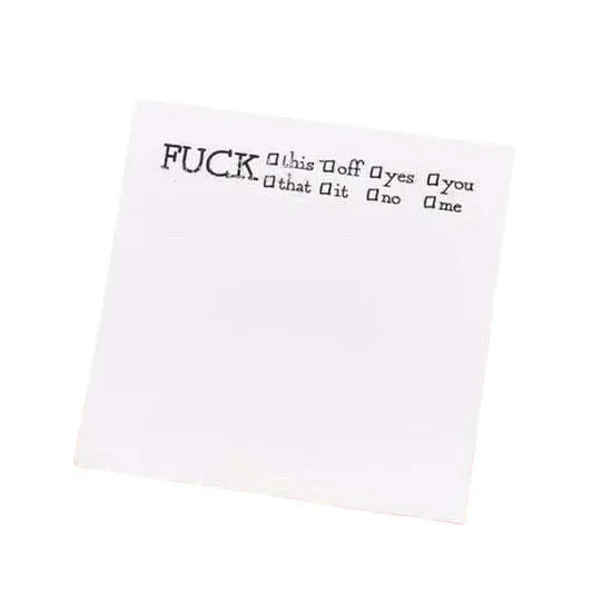 Square 75mm sticky notes pad with funny English text cover designs on adhesive note paper.