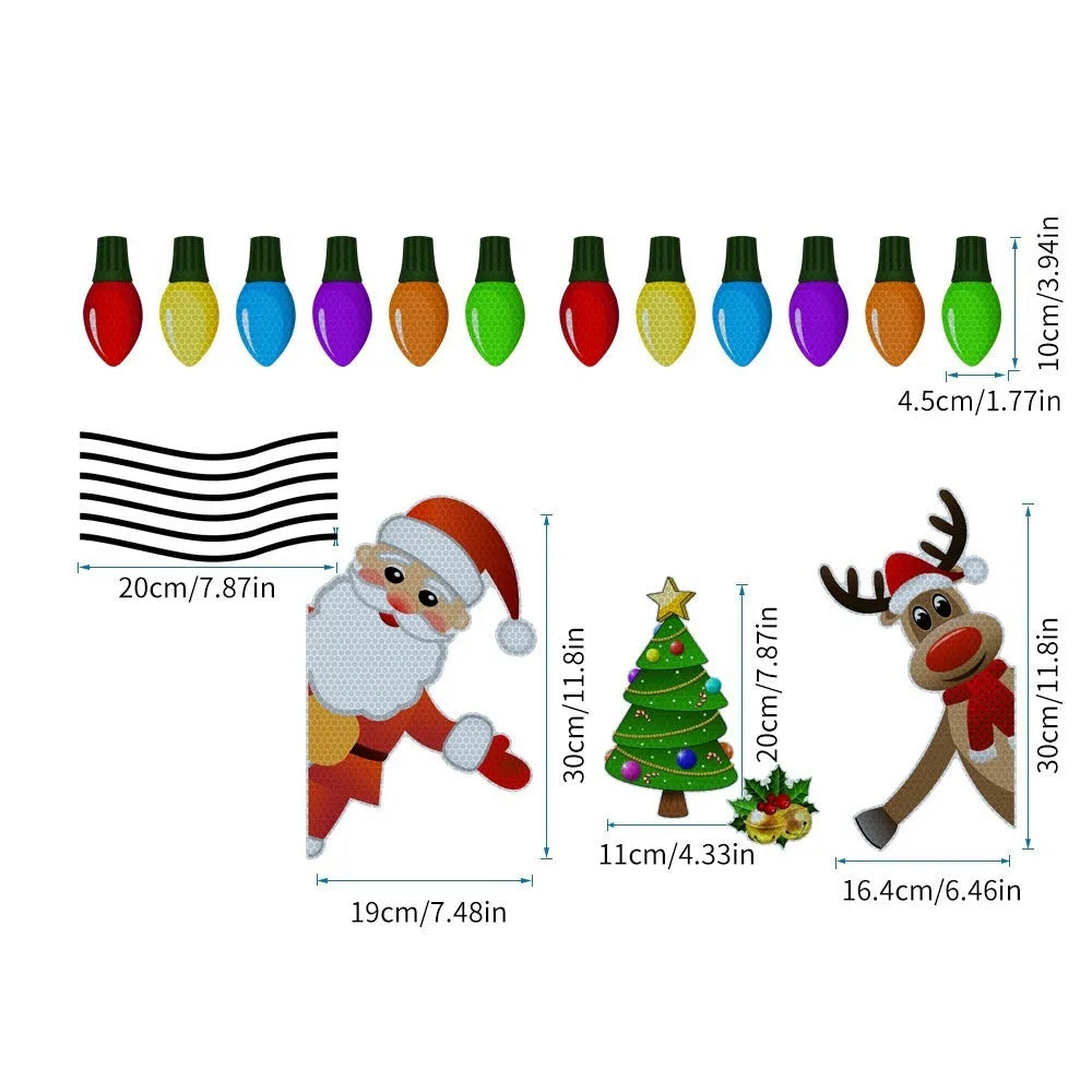 Medium Christmas elk reflective magnetic car sticker in RFM025 colour with cartoon design