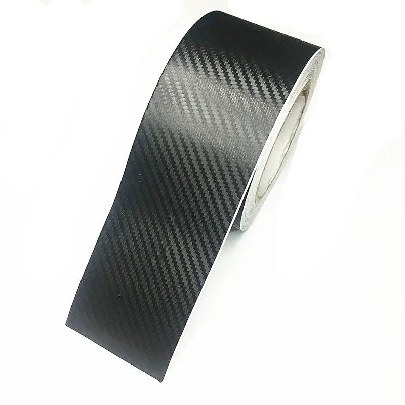 3D carbon fibre roll bumper sticker for car door sill protection in multiple width sizes