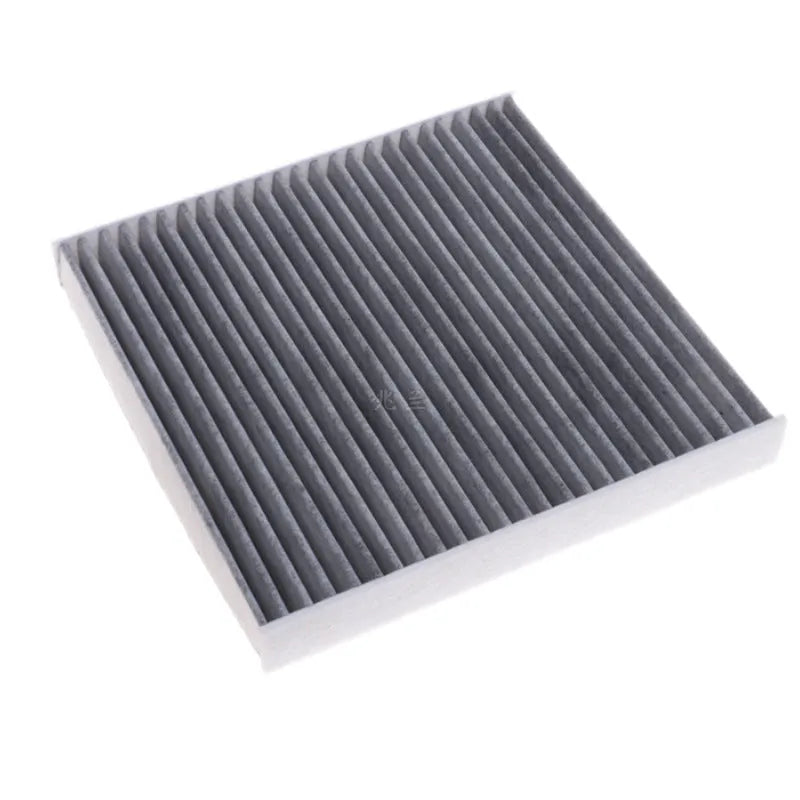 Grey Geely car cabin air filter element measuring 215mm by 210mm
