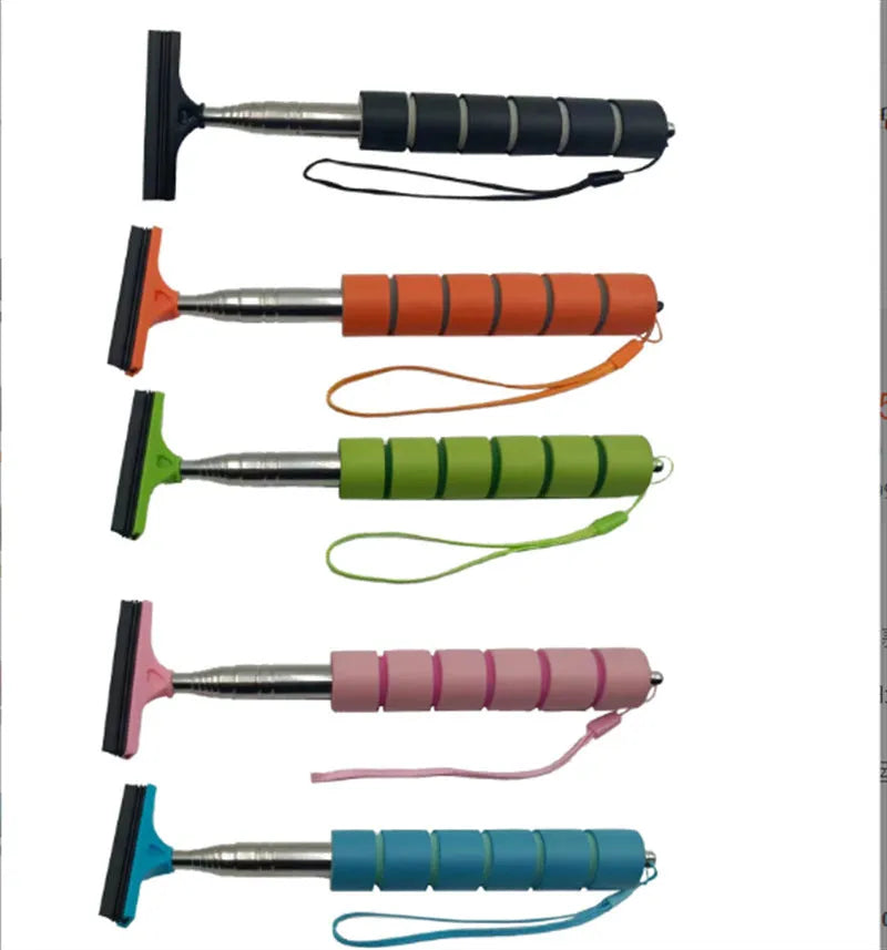 Stainless steel retractable wiper for car rearview mirror in assorted colours