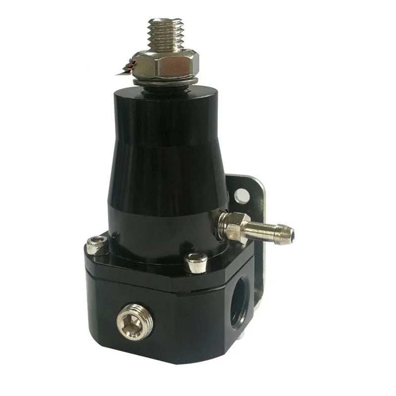 Black CNC aluminium fuel pressure regulator with adjustable 30-70psi range for car accessories