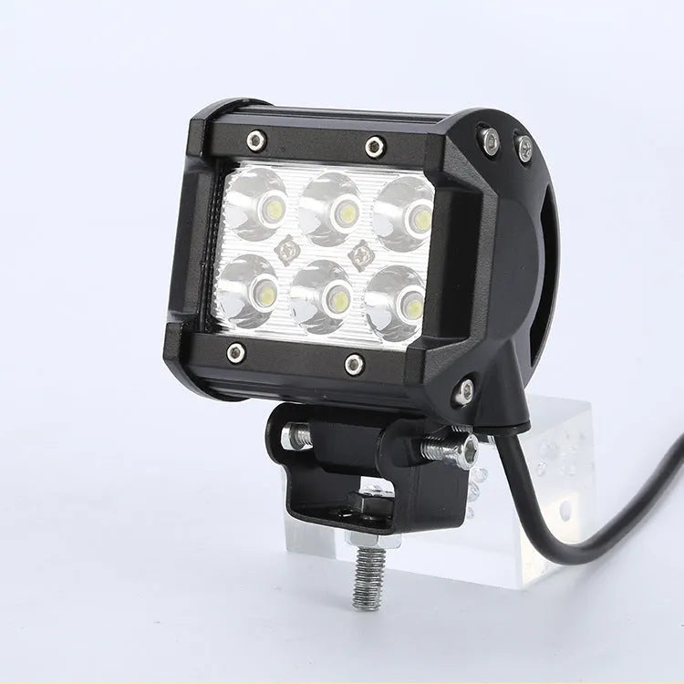 Black 18W car LED work light with aviation aluminium alloy die-cast shell and IP67 protection