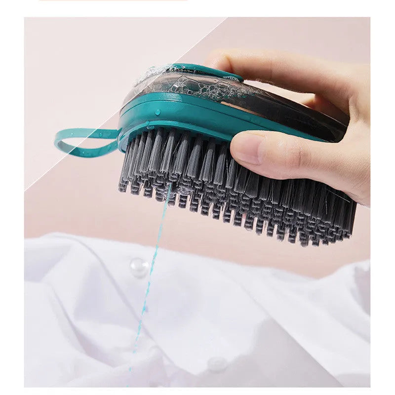 Automatic liquid cleaning brush with ergonomic ABS handle in blue, green and red colour options