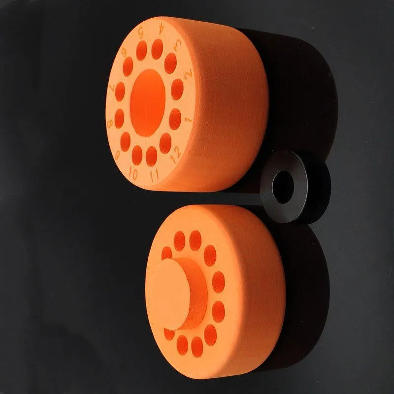 Orange and blue process cooling box for gradient freezing and freezer cell recovery.