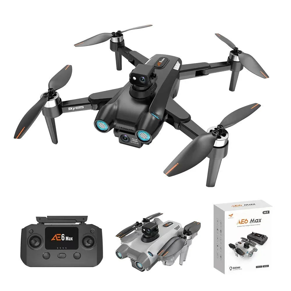 HD aerial photography GPS brushless motor drone with 8K camera, black, folding design