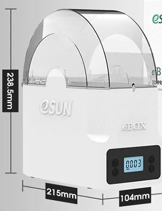 eBOX Lite 3D printing consumables drying box with wire heating element and multiple international plug options