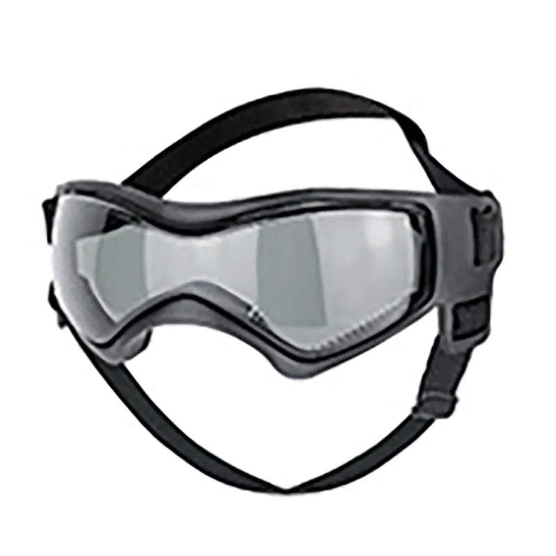 Dog sun-proof UV-proof goggles in black, blue, golden and pink with polycarbonate lenses and nylon ribbon strap