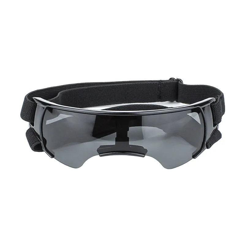 Dog sun-proof UV-proof goggles in black, blue, golden and pink with polycarbonate lenses and nylon ribbon strap