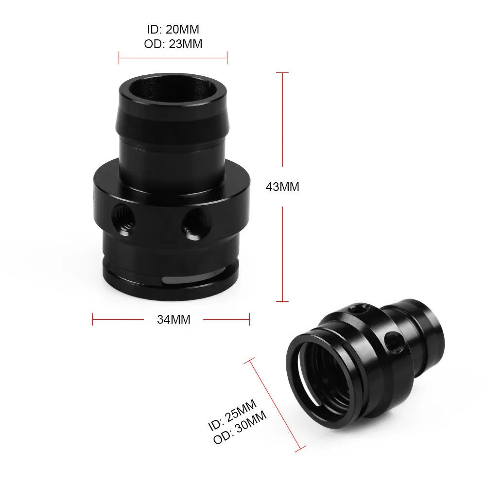 Black vacuum adapter tee connector for second generation engine vacuum hose installations