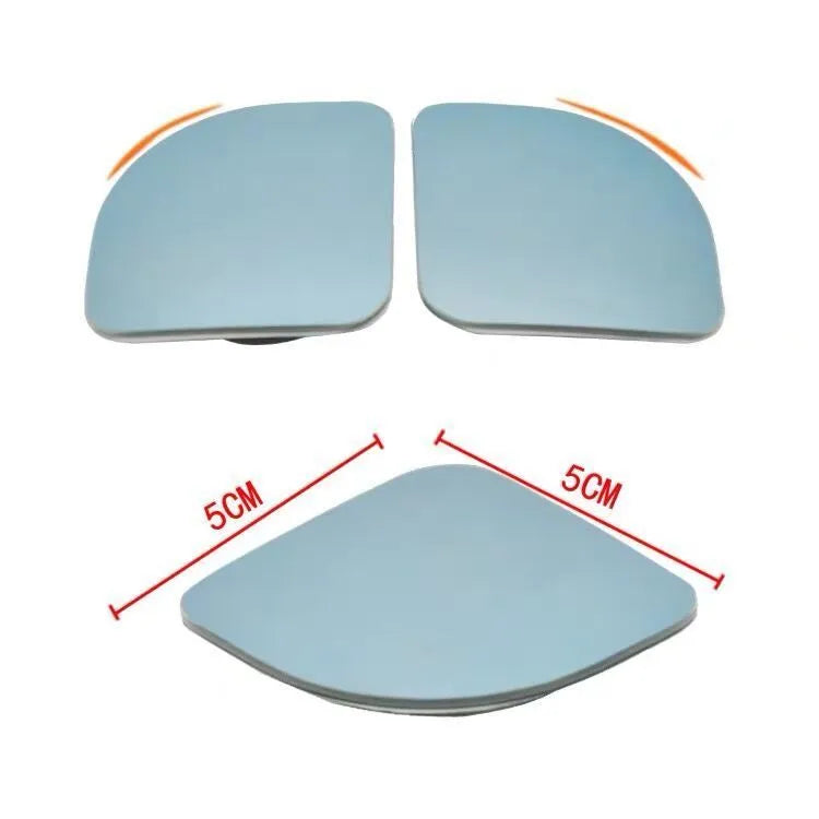 White car blind spot mirror with 360-degree adjustable mount and no-edge glass construction