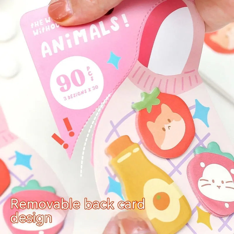 Small animal shaped sticky note set showing designs like Good Night Bunny and Puppy Sofa