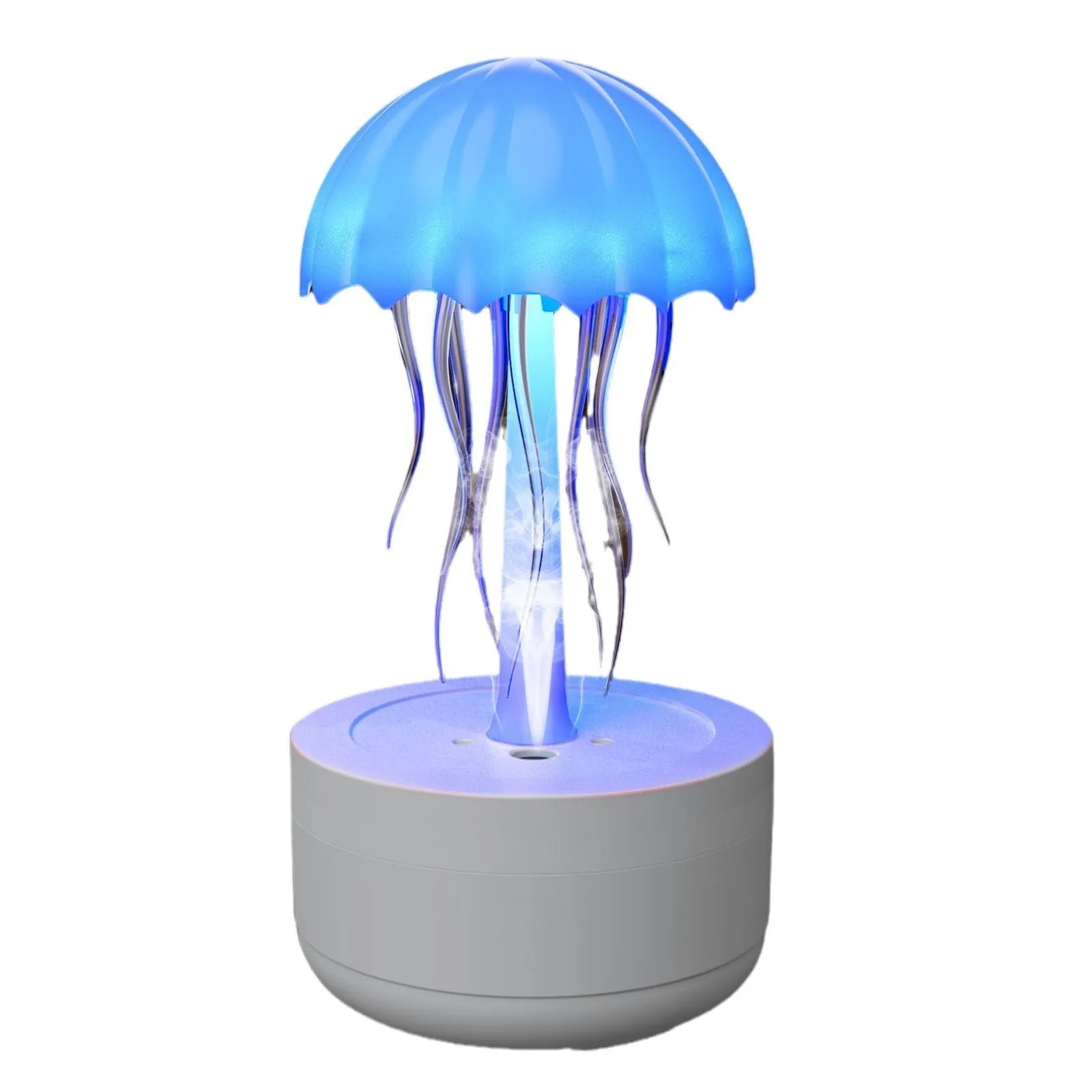 White jellyfish design humidifier and essential oil diffuser with colourful LED night light illumination