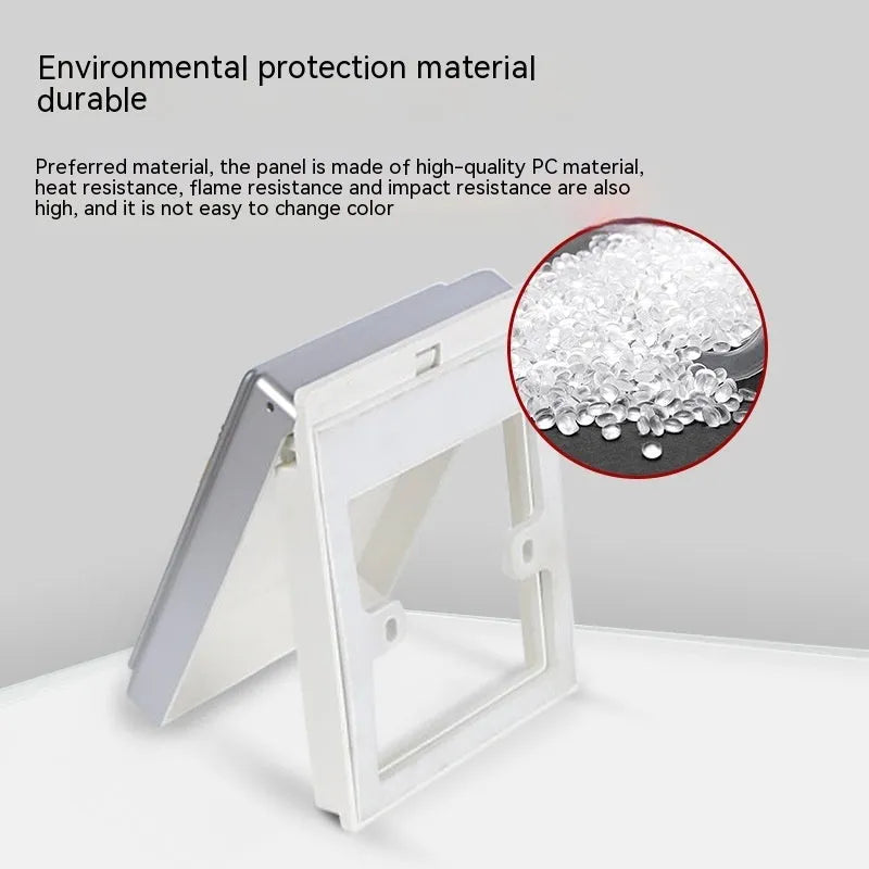 White plastic waterproof box for power socket, 43x120x100mm, 90g, wall-mounted cover for toilet or bathroom