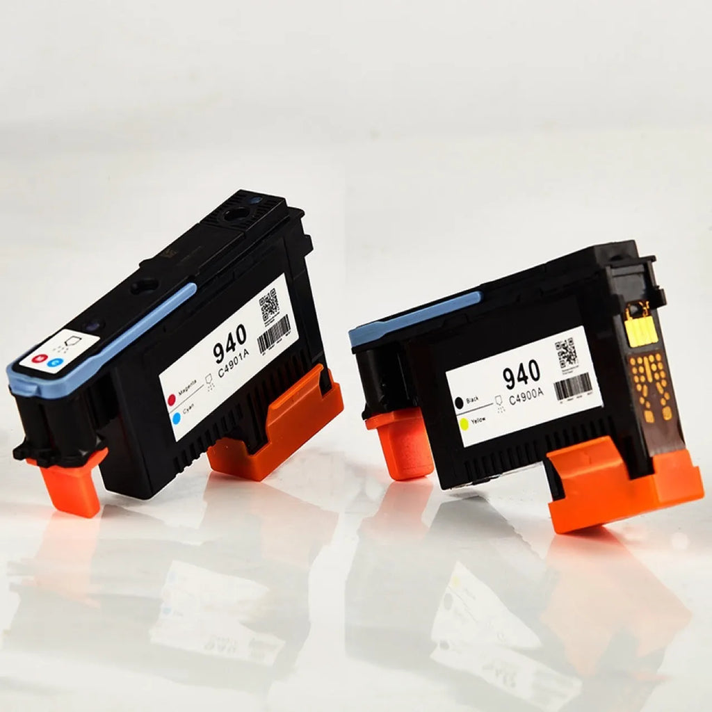 HP940 compatible printing nozzle replacement for C4900A and C4901A cartridges showing black and yellow colour configuration