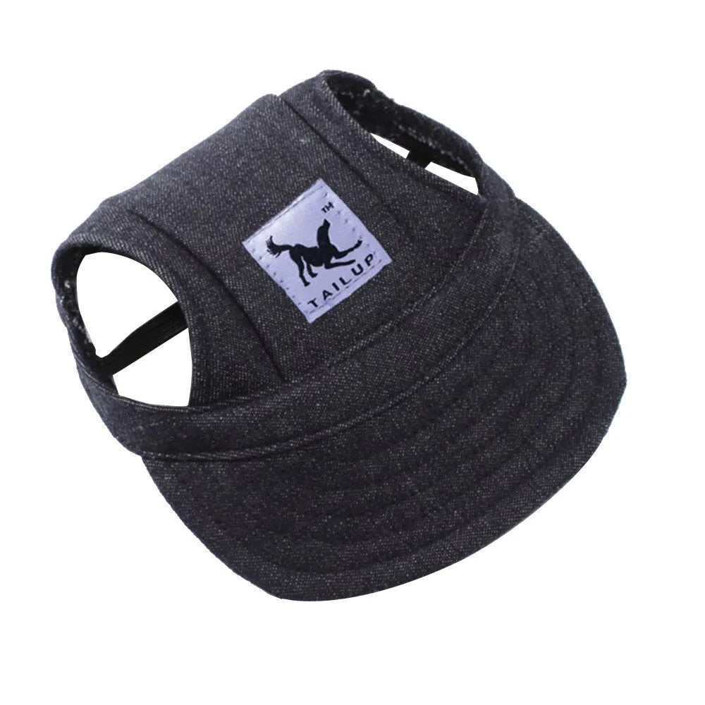 Oxford cotton dog sun hat in baseball cap style for small medium pets outdoor tourist use
