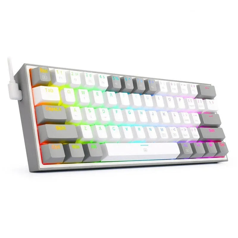 White pink K617 mechanical gaming keyboard with RGB backlighting and dual-keycap set