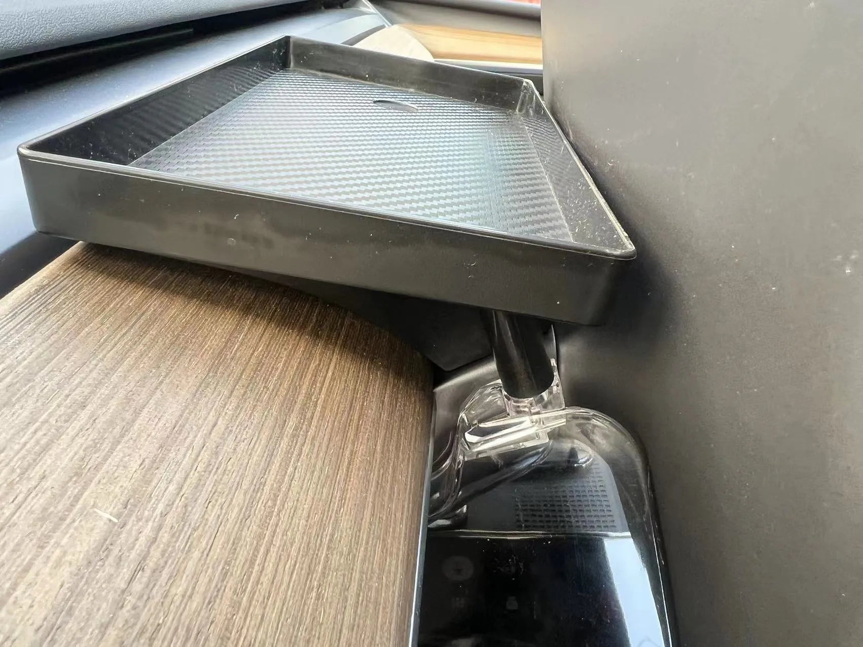 Tesla Model 3 Y centre console storage box for ETC cards in black ABS plastic