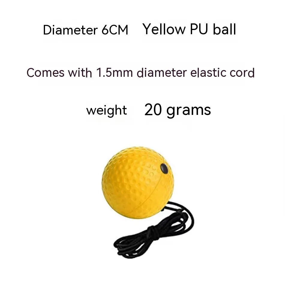 Head-mounted boxing reaction ball training set with adjustable headbands and multiple coloured balls