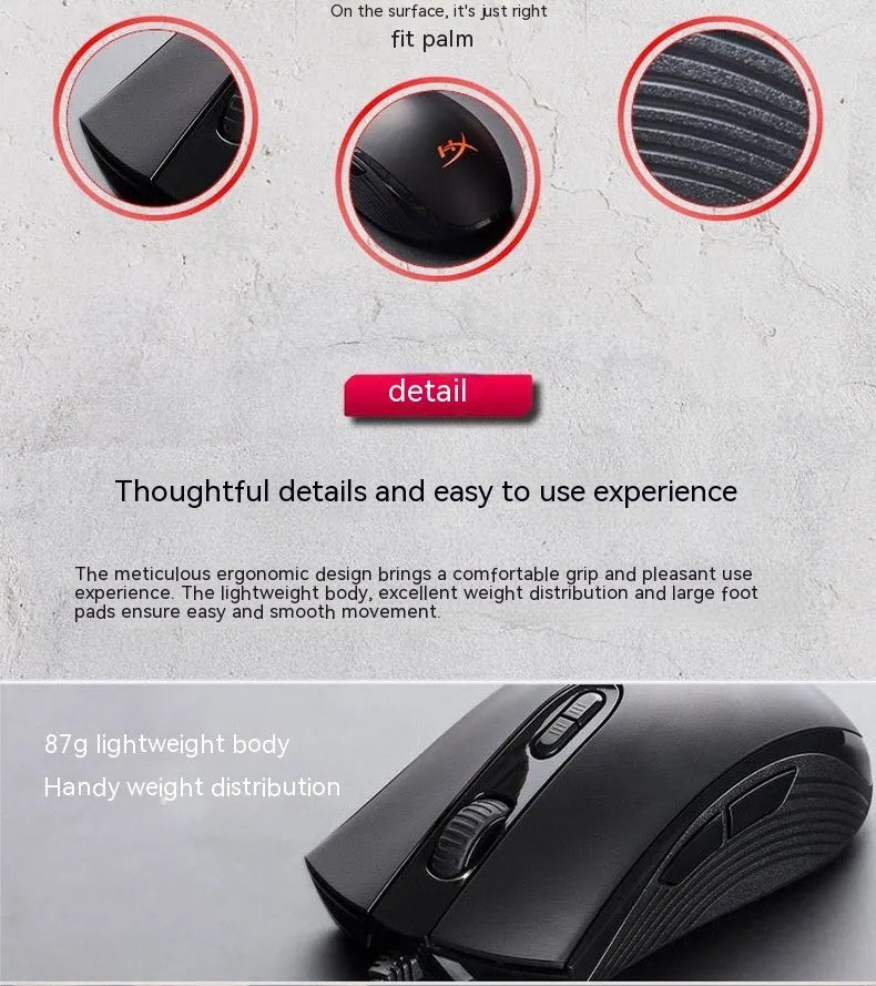 Pulsefirecore RGB wired gaming mouse in black with photoelectric sensor and 1.8m USB cable