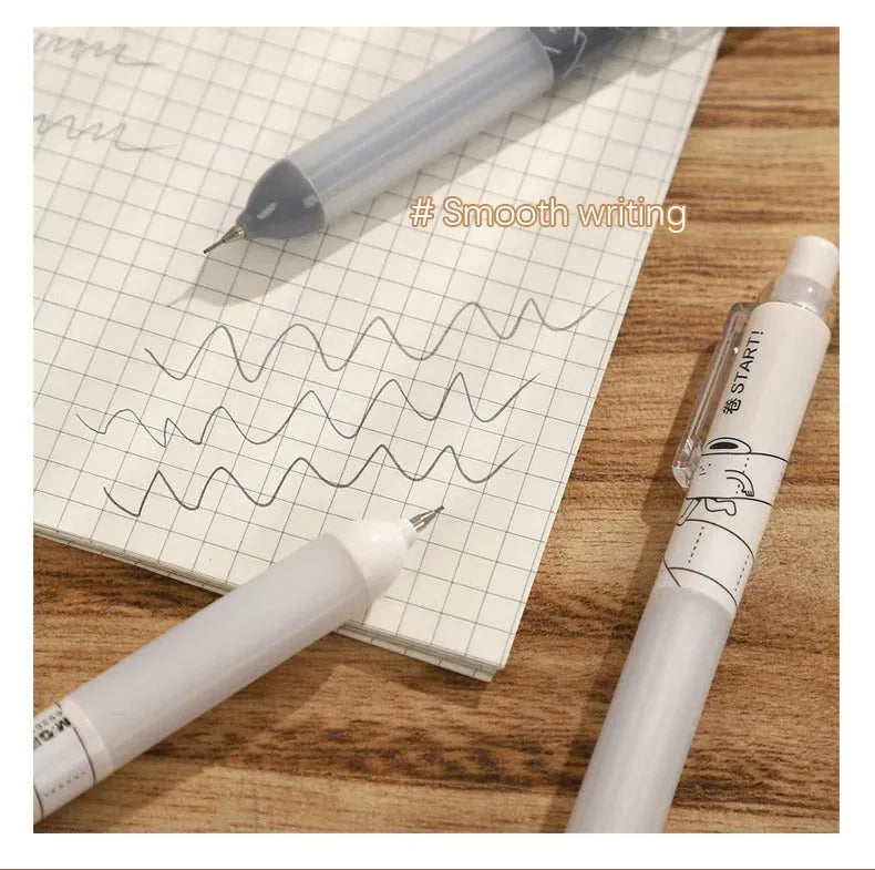 A black and white minimalist 0.5mm automatic pencil with a cloud grip, showing the HB lead hardness.