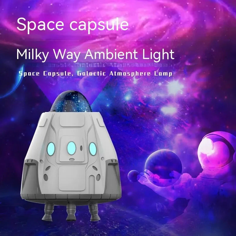 White space capsule ambience light projecting northern lights starry sky patterns with remote control