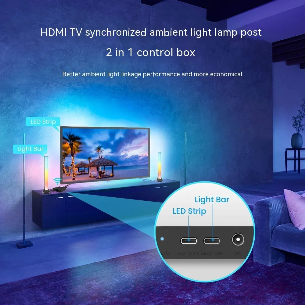 Smart LED light strip for television background with waterproof plastic construction and intelligent control