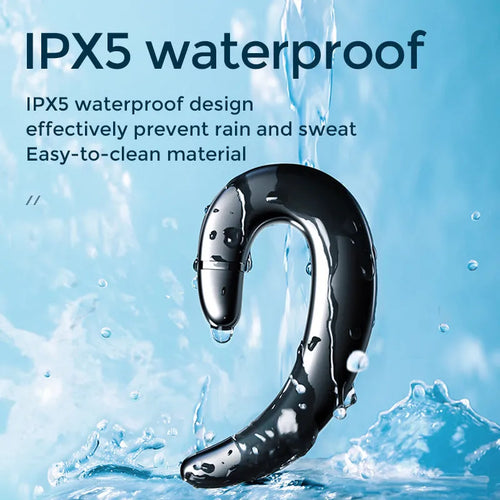 Bluetooth headset in black with charging case, 72-hour battery