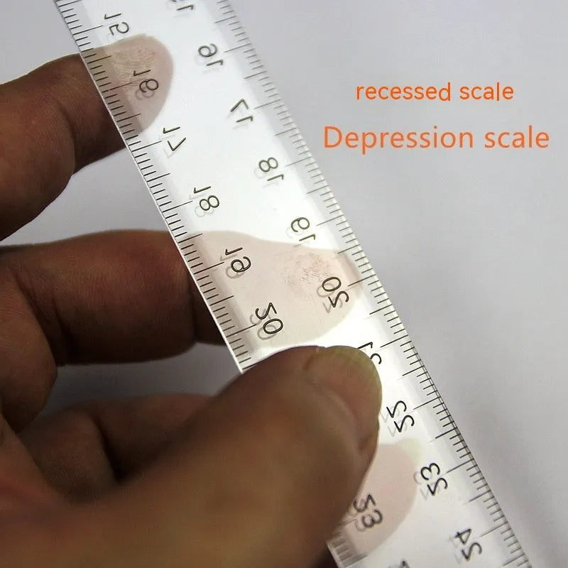 30cm plastic T-shaped ruler for design students in orange yellow or transparent colour