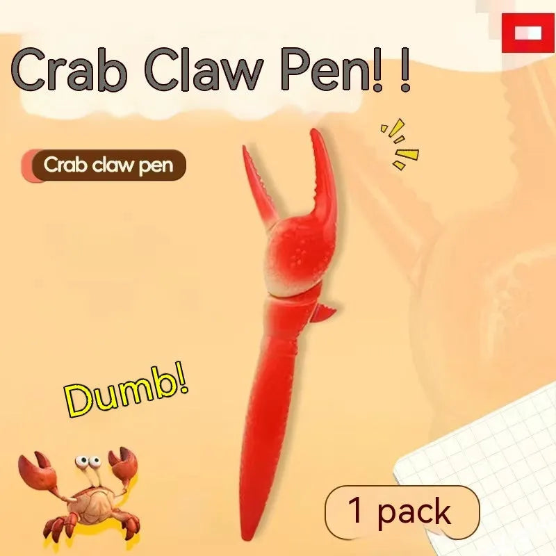 Crab-shaped ballpoint pen with pressing can clip playable fun design